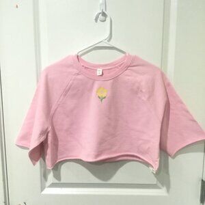 BP Pink Casual Flower Crop Top